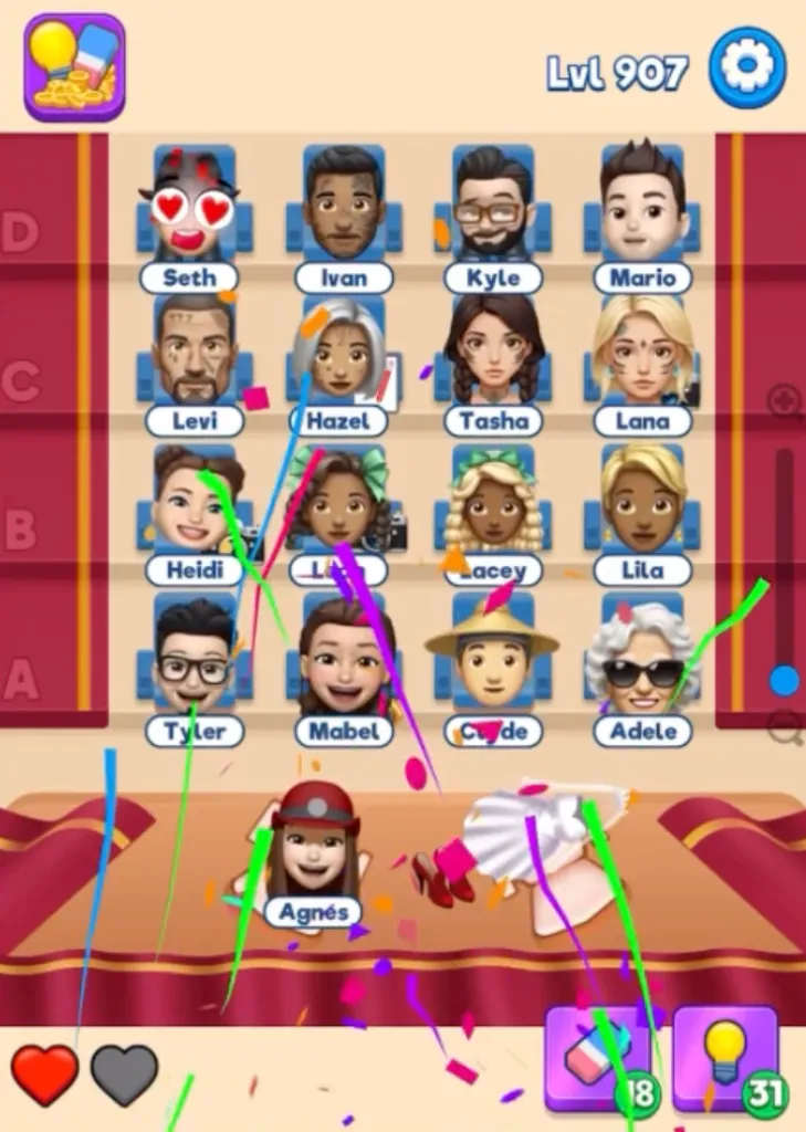 Level 907 That’s My Seat: Level Walkthroughs & Solutions